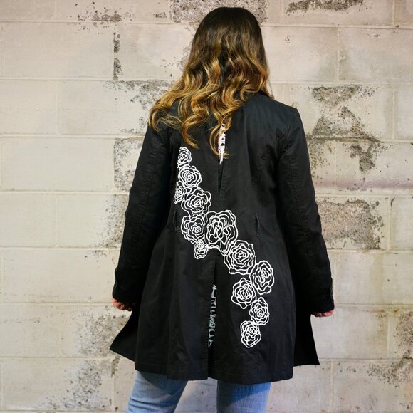 Up-cycled Coach Trench Coat- Size S/P - by Jessica Carbone - Picture 7 of 12